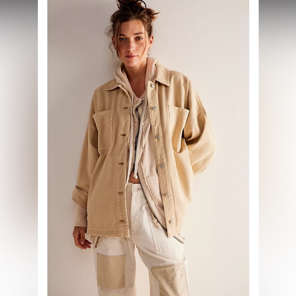 🎉LAST CHANCE🎉Free People Madison‎ City Twill Jacket in Warm Camel